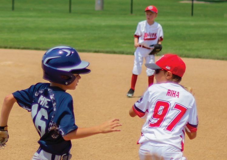 Young boys playing baseball