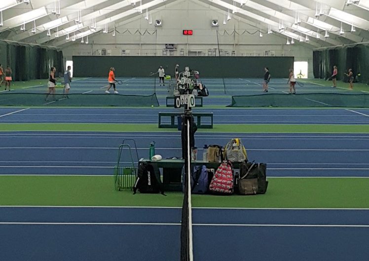 Group of indoor tennis courts
