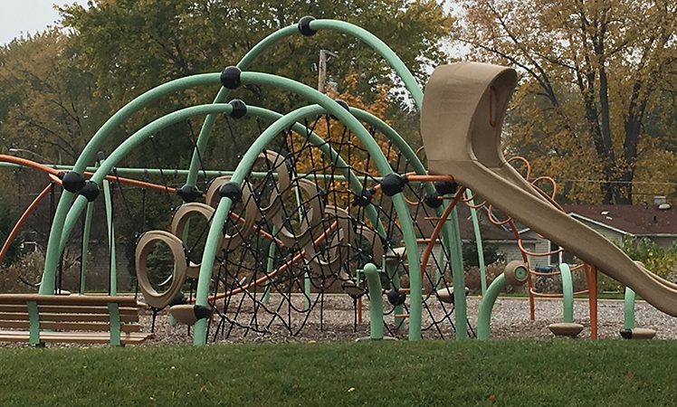 Park with playground equipment