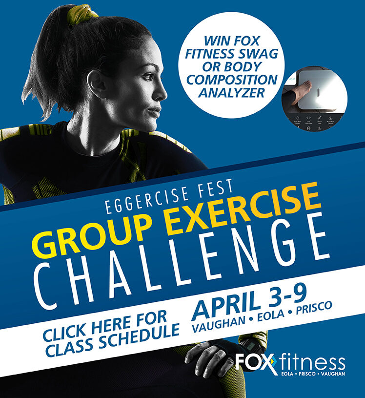 ad for eggercise fest challenge for fox fitness